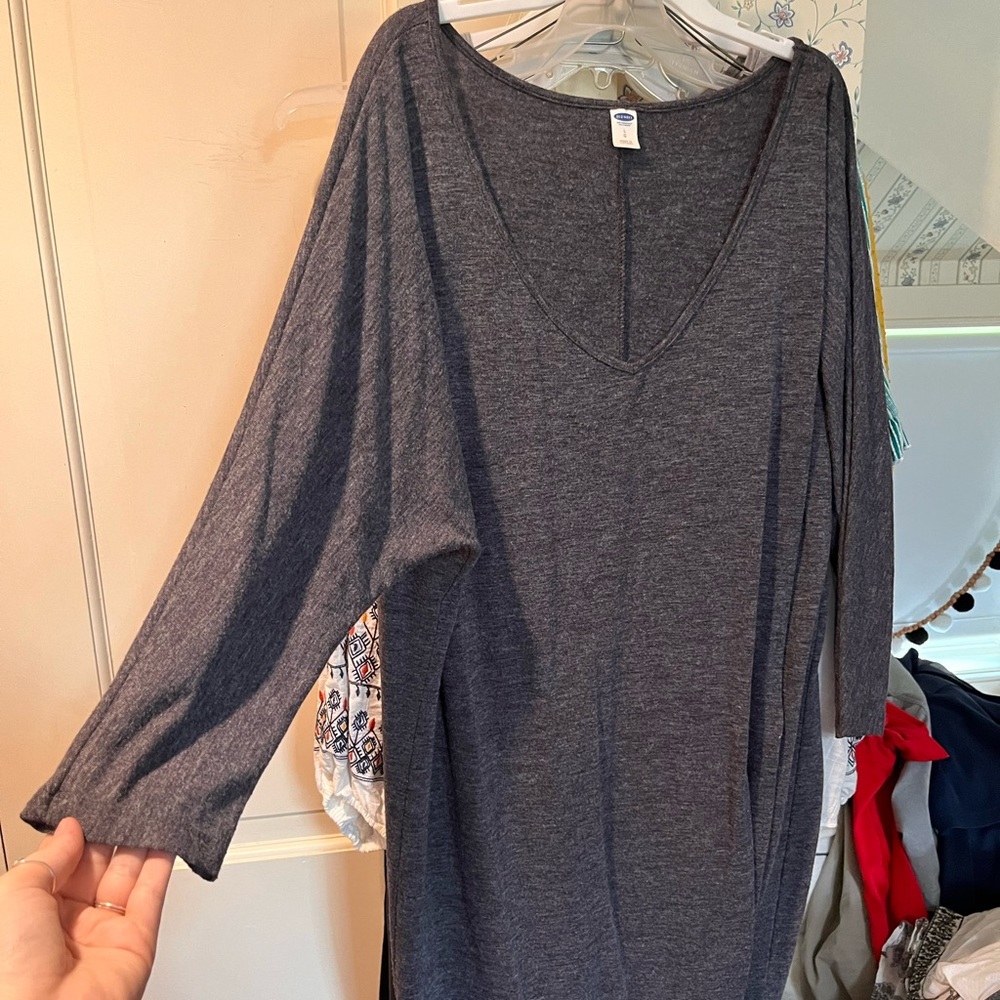 Old Navy Grey Mid Length Dress, Size L